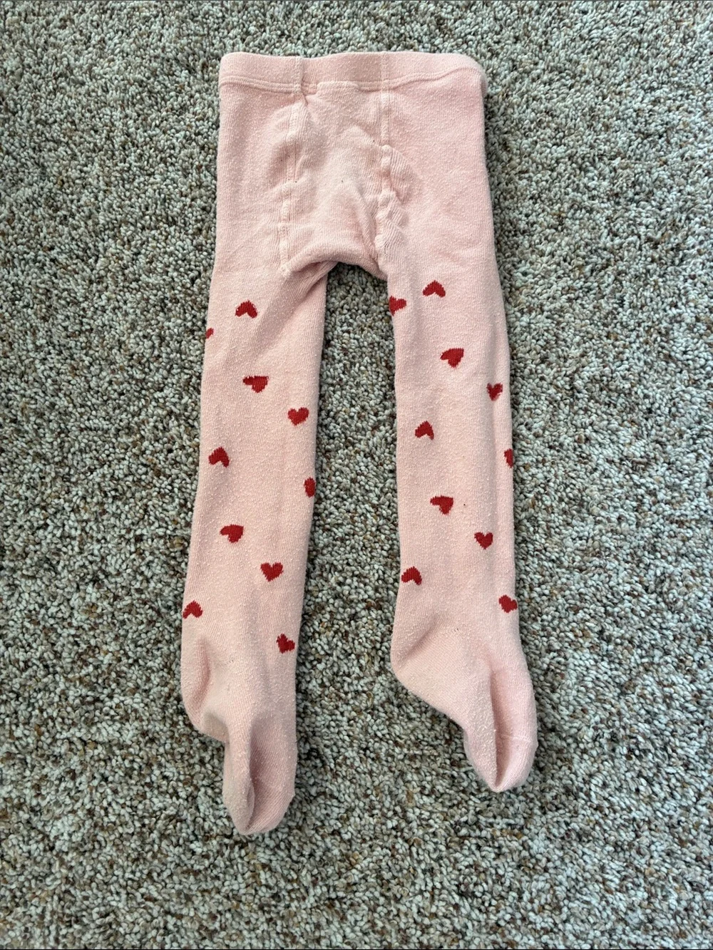 Carter's Pink Tights with Red Heart Pattern